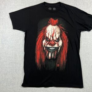 Big Chris Art‎ Cult of Fools Clown Graphic T-Shirt Mens Size Medium Black Horror